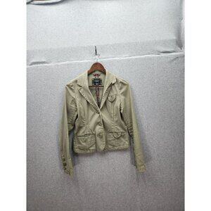 American Eagle Outfitters Khaki Blazer Jacket Womens S/P 100% Cotton